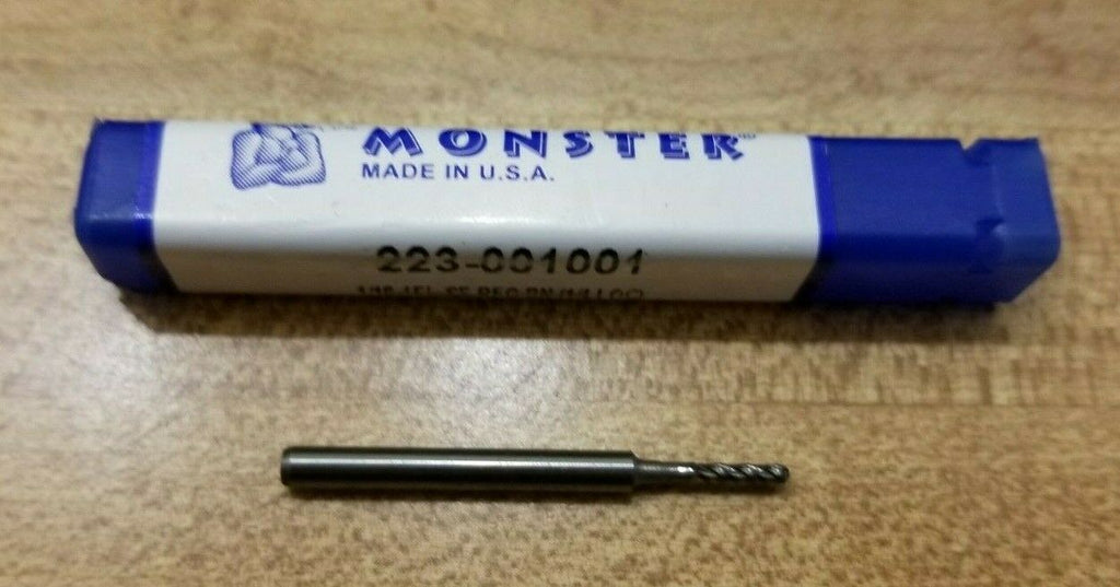 Mill Monster 223-001001 1/16 4 FL Ball End Mill SE Carbide Made in USA