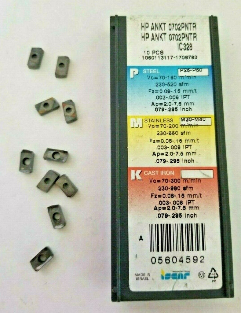 ISCAR ANKT 0702PNTR IC 328 Carbide Inserts Lathe Mill Tool Holders 10 Pcs New