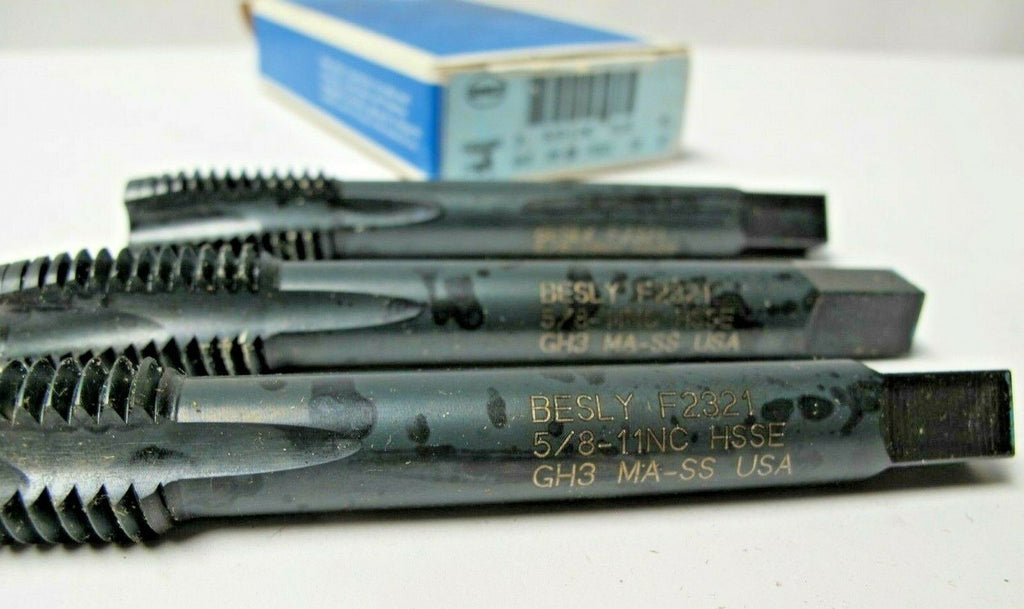 Besly Pack of 3 Tap 5/8-11NC GH3 Plug 3 Flutes 16685  Brand New Made In USA