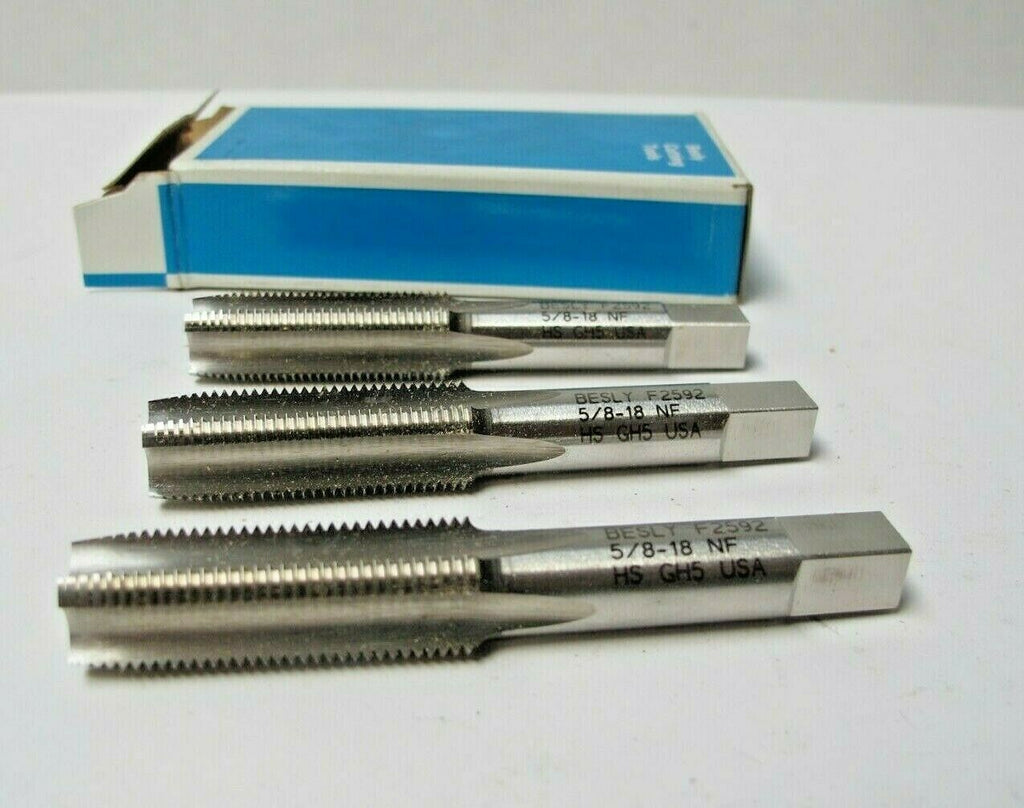 Lot of 3 Besly Tap 5/8 18NF 4 Flutes GH5 Plug Brand New USA