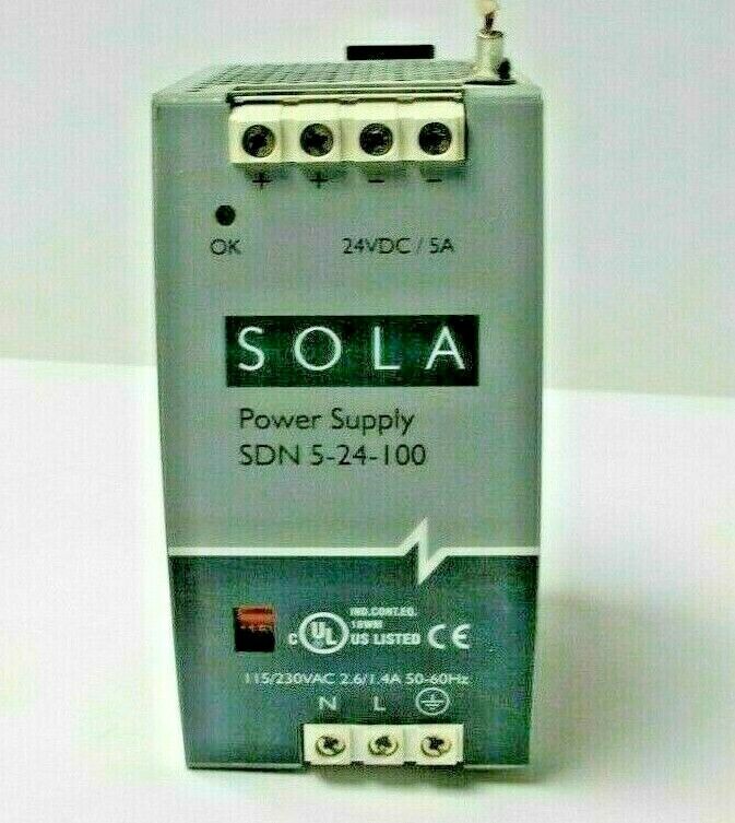 SDN 5-24-100P SOLA Power Supply 115/230VAC 2.6/1.4 A 50-60Hz 24 Output Volts