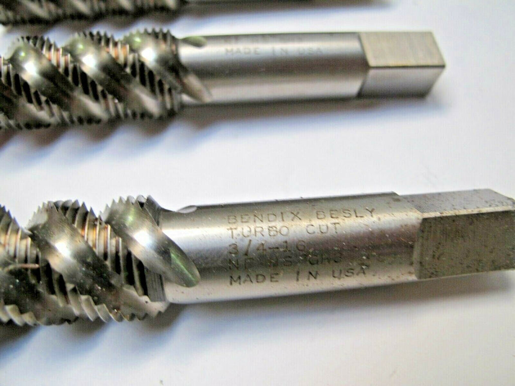 Lot of 3 Besly Turbo Cut Tap 3/4-16 NF HS GH3 4 FLUTE Brand NEW Made in USA