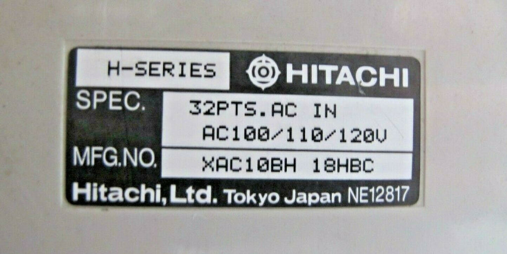 Hitachi H series 10C-01H HIZAC AVR-04H XAC 10BH AC IN/YRY 20BH RY OUT