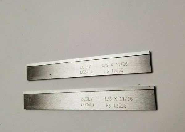 2 New 1/8 x 11/16 x 5" Rectangular Lathe Tool Cutting Cobalt Bit Blank  BESLY