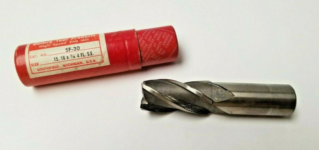 QUINCO TOOL PRODUCTS HSS End Mill SF-30 15/16 x 7/8 4 Flutes S.E. Brand New