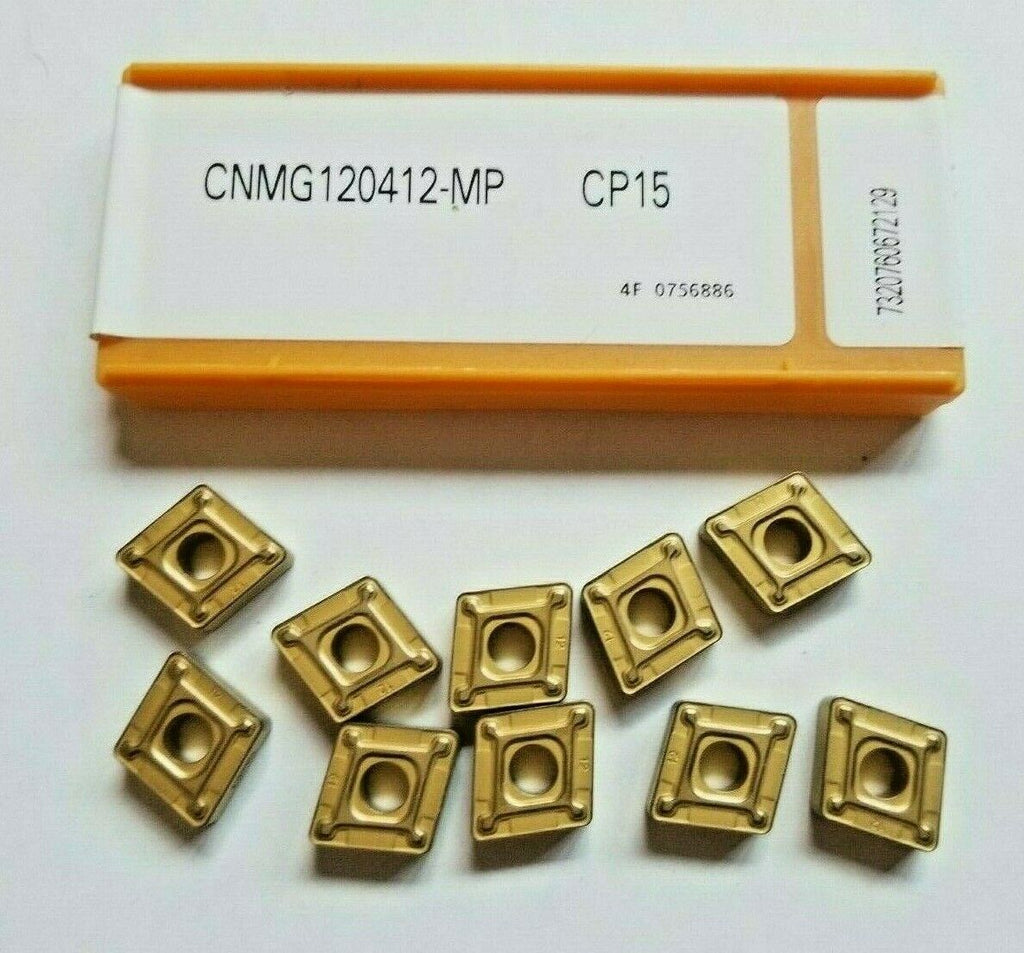 10 Pcs CARBOLOY CNMG 120412-MP CP15 Carbide Inserts Lathe Tools New Gold