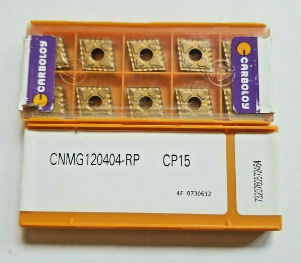 10 Pcs CARBOLOY CNMG 120404-RP CP15 Carbide Inserts Lathe Tools New