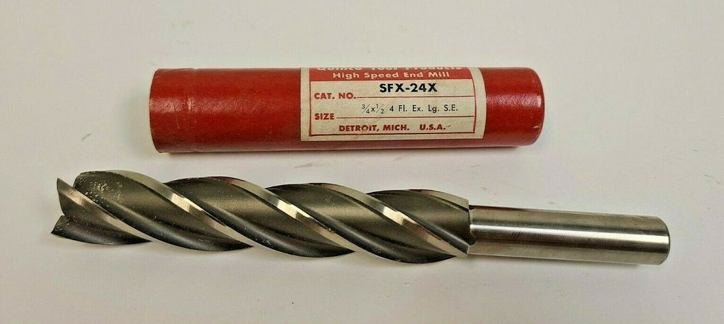 QUINCO TOOL PRODUCTS HSS End Mill 3/4 x 1/2 SFX-24X 4 Flutes New USA LG S.E.