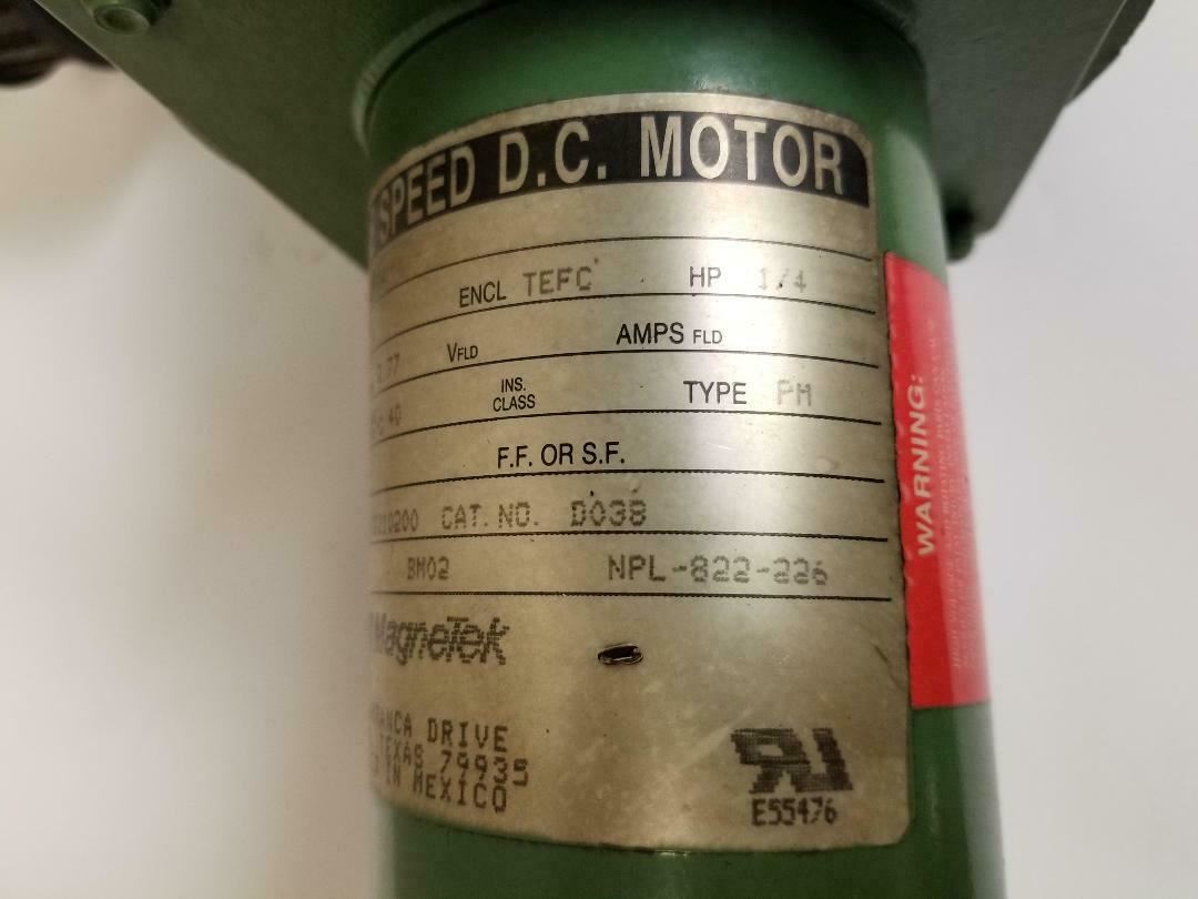 Electric DC Motor 1/4 HP VARIABLE Speed With STERLING GEAR BO