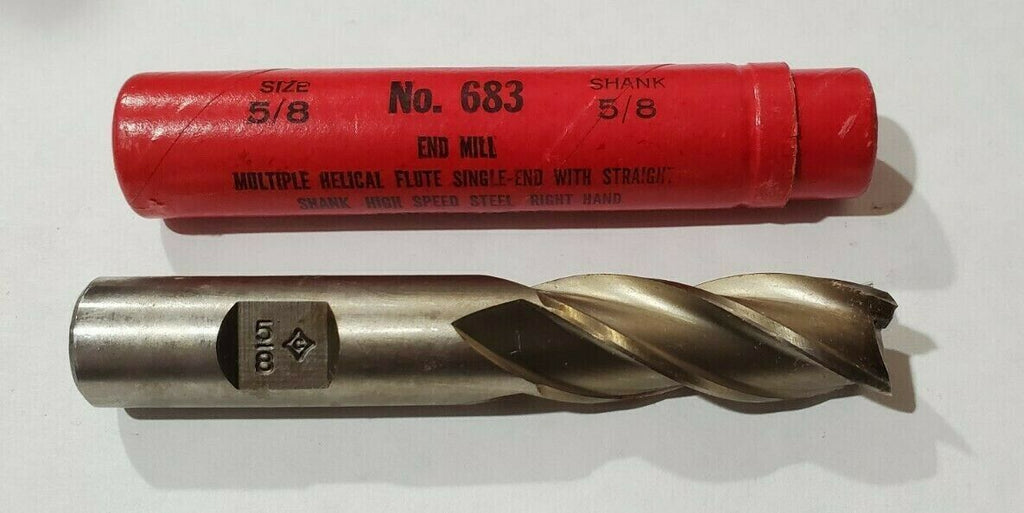 Cleveland #683 HSS End Mill 5/8" Diameter  5/8" Shank 4 Flutes Brand New