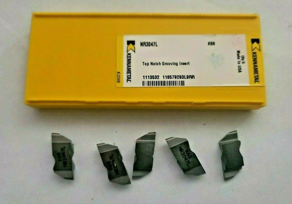 KENNAMETAL NR 3047L K68 Lathe Carbide Inserts 5 Pcs Grooving Tools New Top Notch