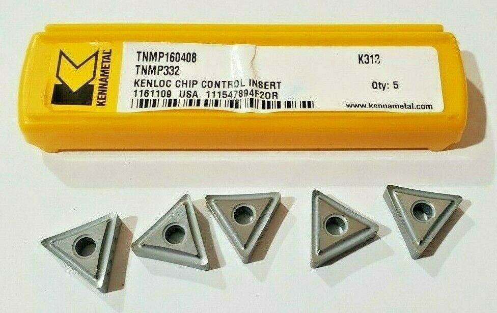 KENNAMETAL TNMP160408 TNMP332 KENLOC CHIP CONTROL INSERT K313 CARBIDE 5 PCS