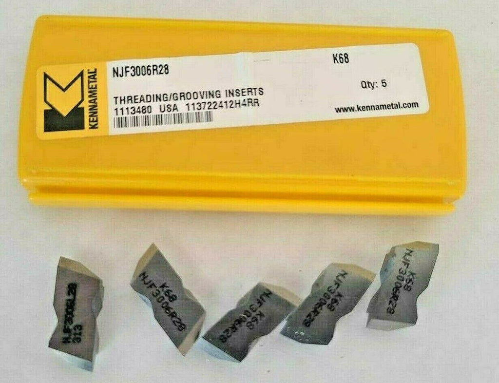 Kennametal 5 Pcs Carbide Threading Grooving Inserts NJF 3006R28 K68 USA New