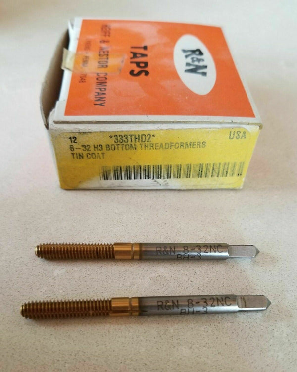 2 Pcs Reiff Nestor R&N ThreadFormer HSS Standard Bott Tap 8-32 H3 333THD2 Tin