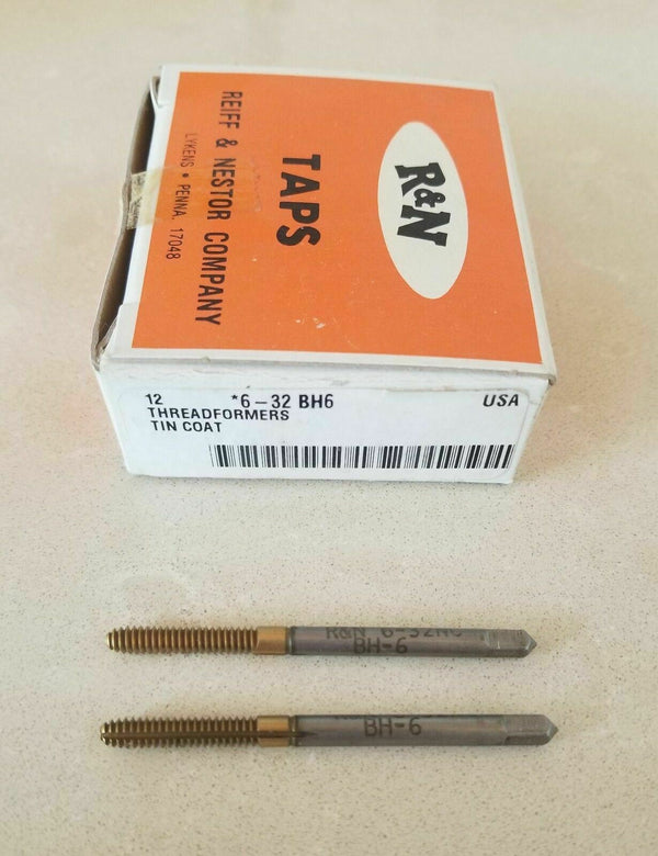 2 Pcs Reiff Nestor R&N ThreadFormer HSS Standard Bott Tap 6-32 BH-6 Tin Coat