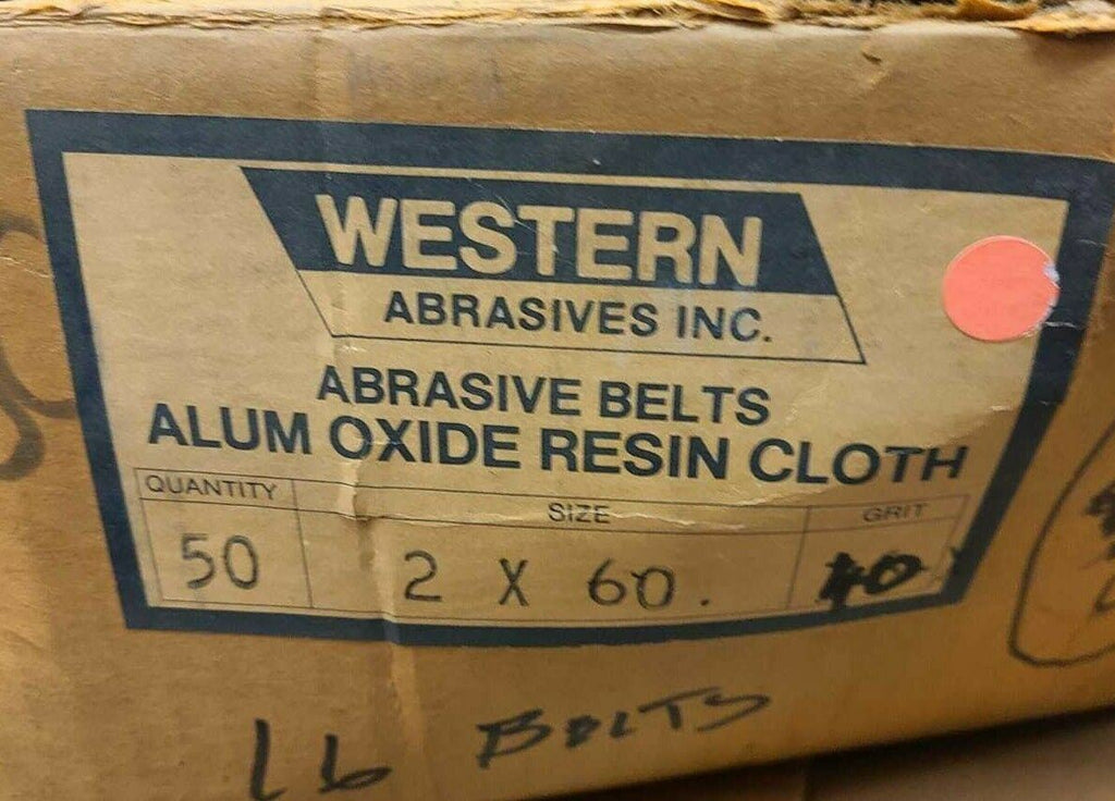 16 Western Abrasive Sanding Belt 2" x 60" Size 40X Grit ALUM OXIDE RESIN CLOTH