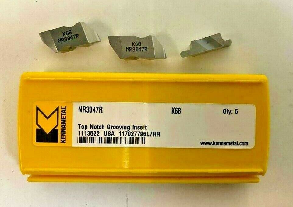Kennametal 3 Pcs Top Notch Carbide Grooving Inserts NR 3047R K68 USA