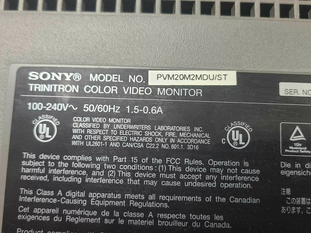 Sony PVM-9L2. Sony Trinitron PVM-9L2 CRT - RGB - Field