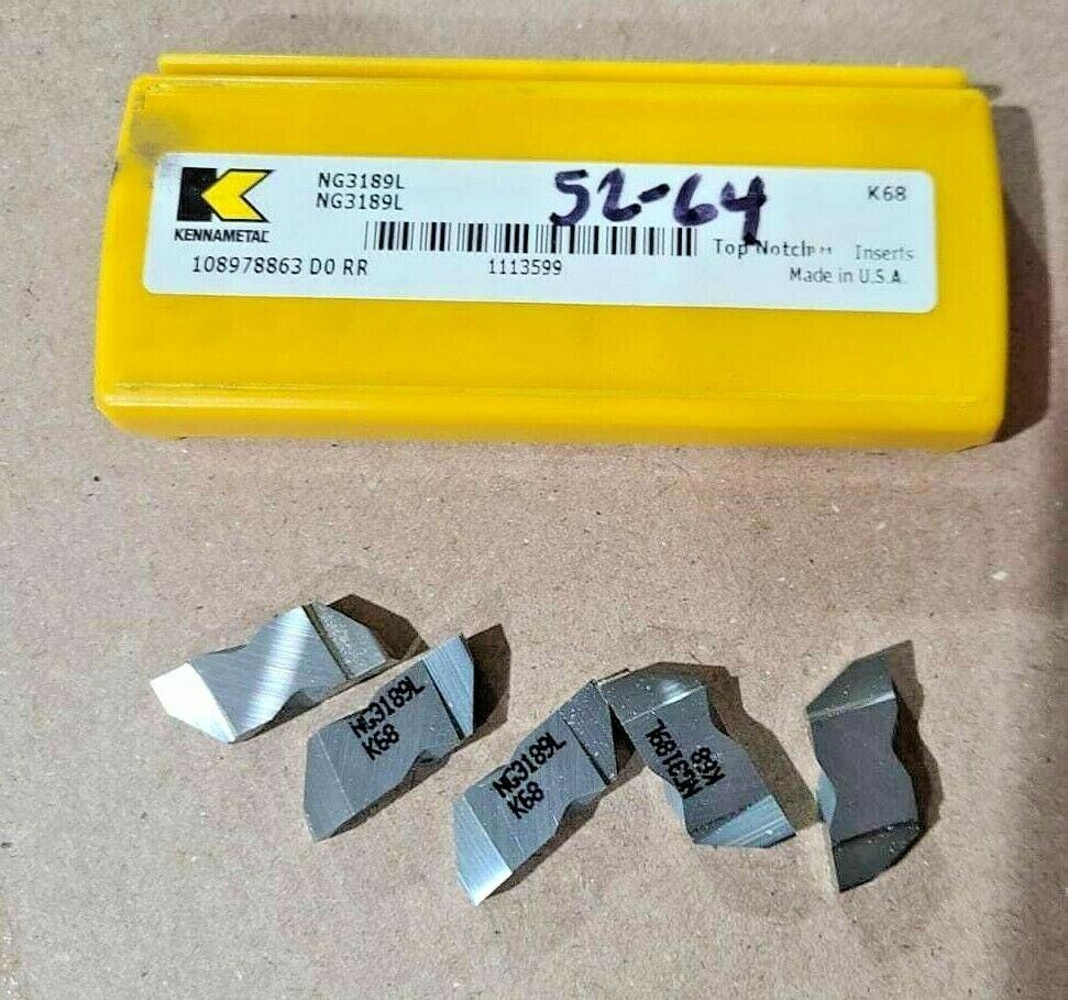 Kennametal 5 Pcs Top Notch Carbide Grooving Inserts NG 3189L K68 USA