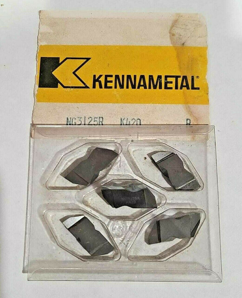 KENNAMETAL NG 3125R K420 Lathe Carbide Inserts 5 Pcs Grooving Cut-Off New