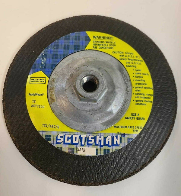 2 ReadyMOUNT BAY STATE ABRASIVES Grinding Wheel Discs 7 x 1/4 x 5/8 7750 RPM New