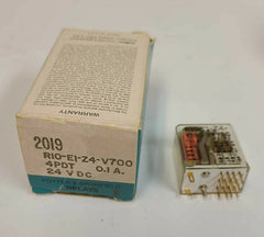 Lot of 2 Potter & Brumfield R10-E1Y4-V185 4PDT Power Relay 24 VDC NEW