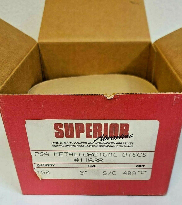 100 Shur-Kut Superior Abrasives Metallurgical PSA Sanding Disc 5" 400 Grit 11638