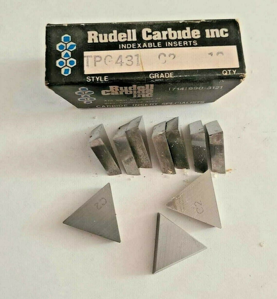 Rudell TPG 431 C2 Lathe Carbide Inserts 10 Pcs New Made In USA