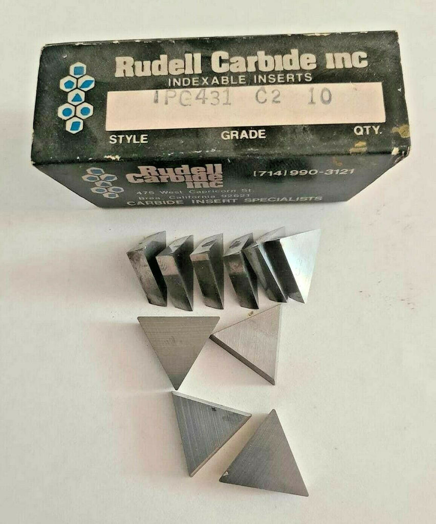 Rudell TPG 431 C2 Lathe Carbide Inserts 10 Pcs New Made In USA