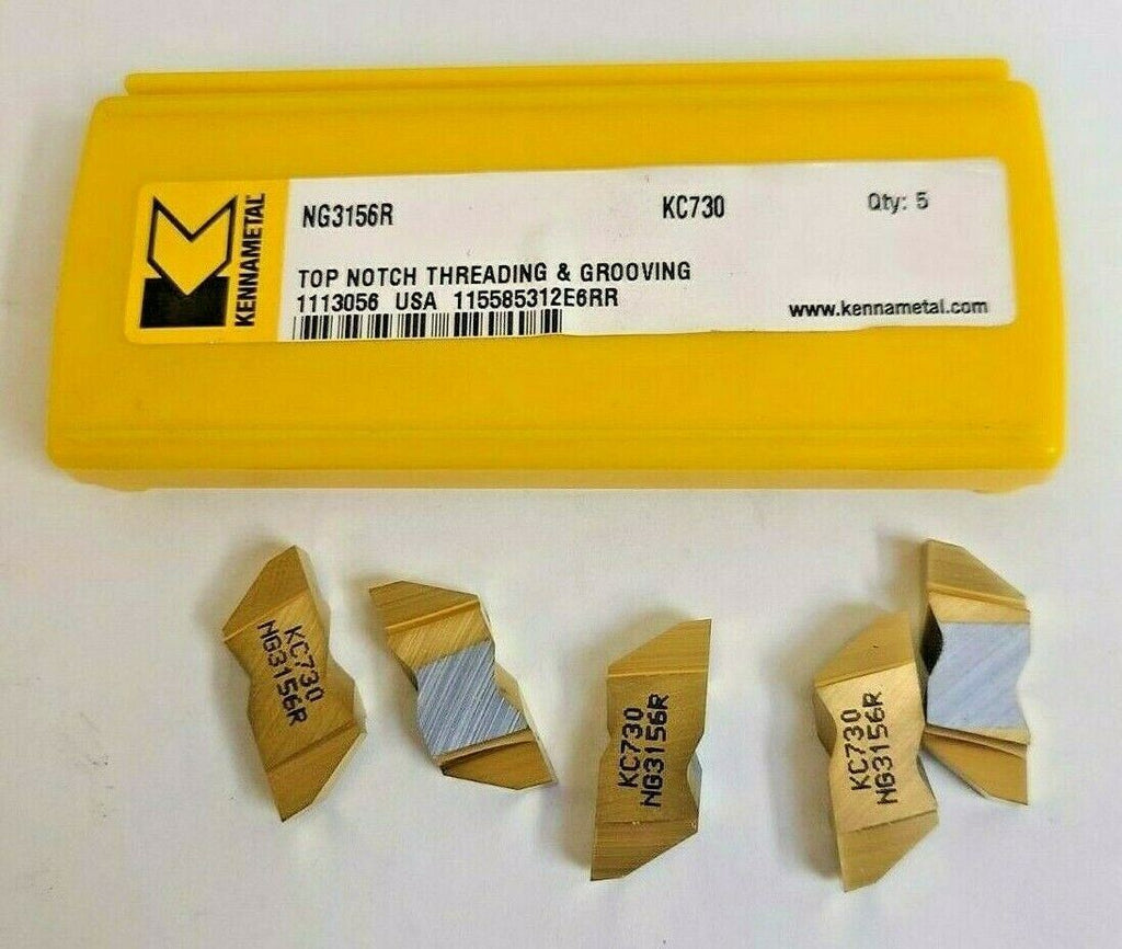 Kennametal 5 Pcs Carbide Threading Top Notch Grooving Inserts NG 3156R KC 730