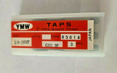 3 Pcs New YMW HSS Taps Ground Thread Japan 1/4-28NF GH7 3F P 85614