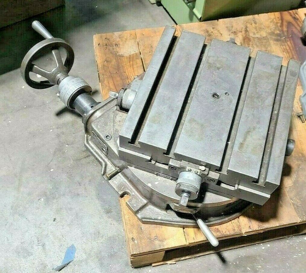 15" Rotary Table DMT-15 TROYKE X Y Cross Slide Milling Tool High T-Slotted Mount