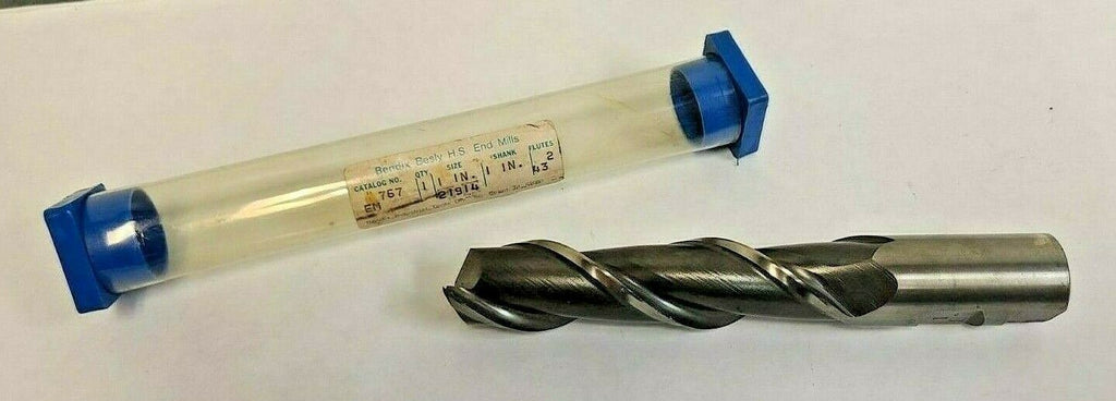 Besly Bendix HSS End Mill 2 Flutes 1" Diameter Shank NEW