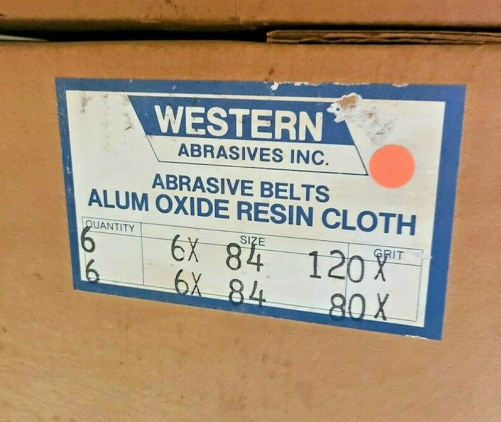 6 Western Abrasive Sanding Belt 6x Size 84 120X Grit New ALUM OXIDE RESIN
