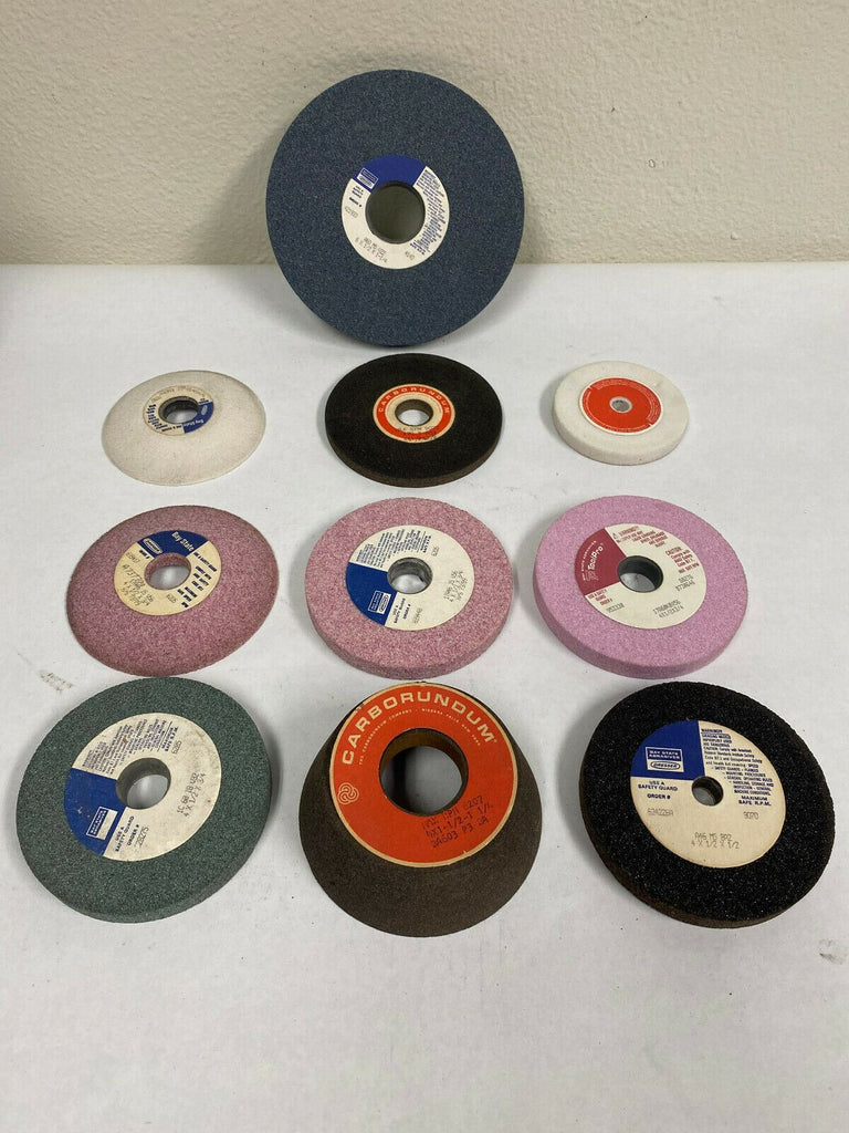 Lot of 10 Grinding Wheels Abrasives Carborundum 3" 4" 6" Made in USA Brand New