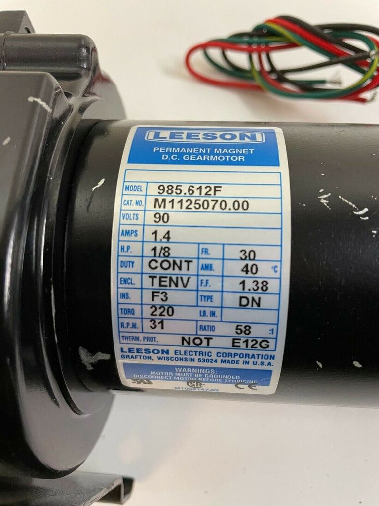 Leeson DC Electric Gear Motor 985.612F Permanent Magnet