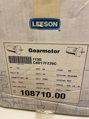 Leeson DC Electric Gear Motor J13G 1/2 HP 90V C4D17FZ26C
