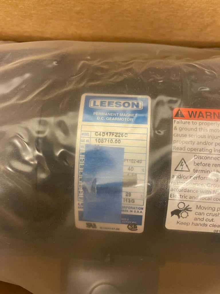 Leeson DC Electric Gear Motor J13G 1/2 HP 90V C4D17FZ26C