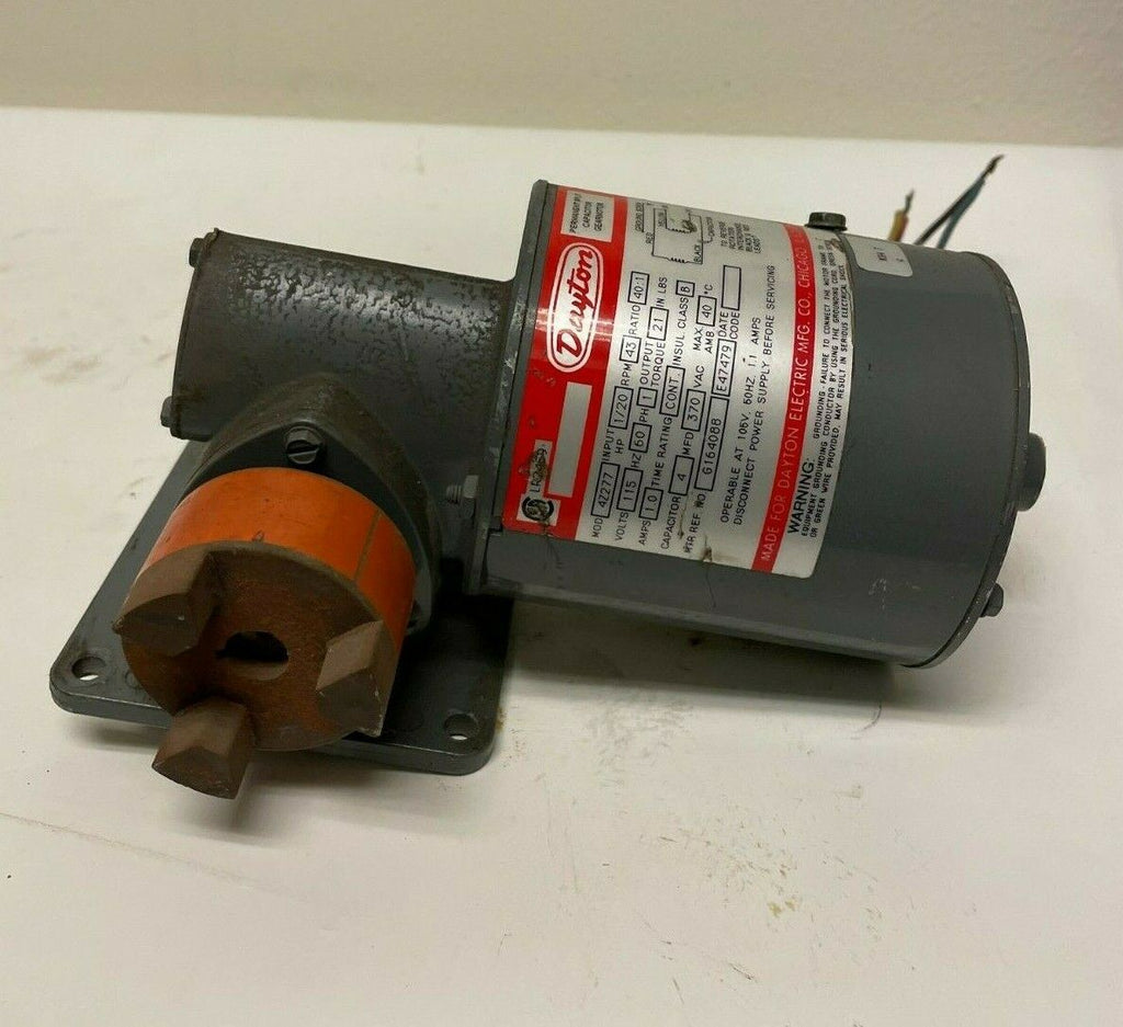 DAYTON 43 RPM AC Gearmotor 115V 1/20 HP 40:1