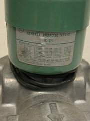 ASCO 104R SOLENOID SHUT OFF VALVE GENERAL PURPOSE