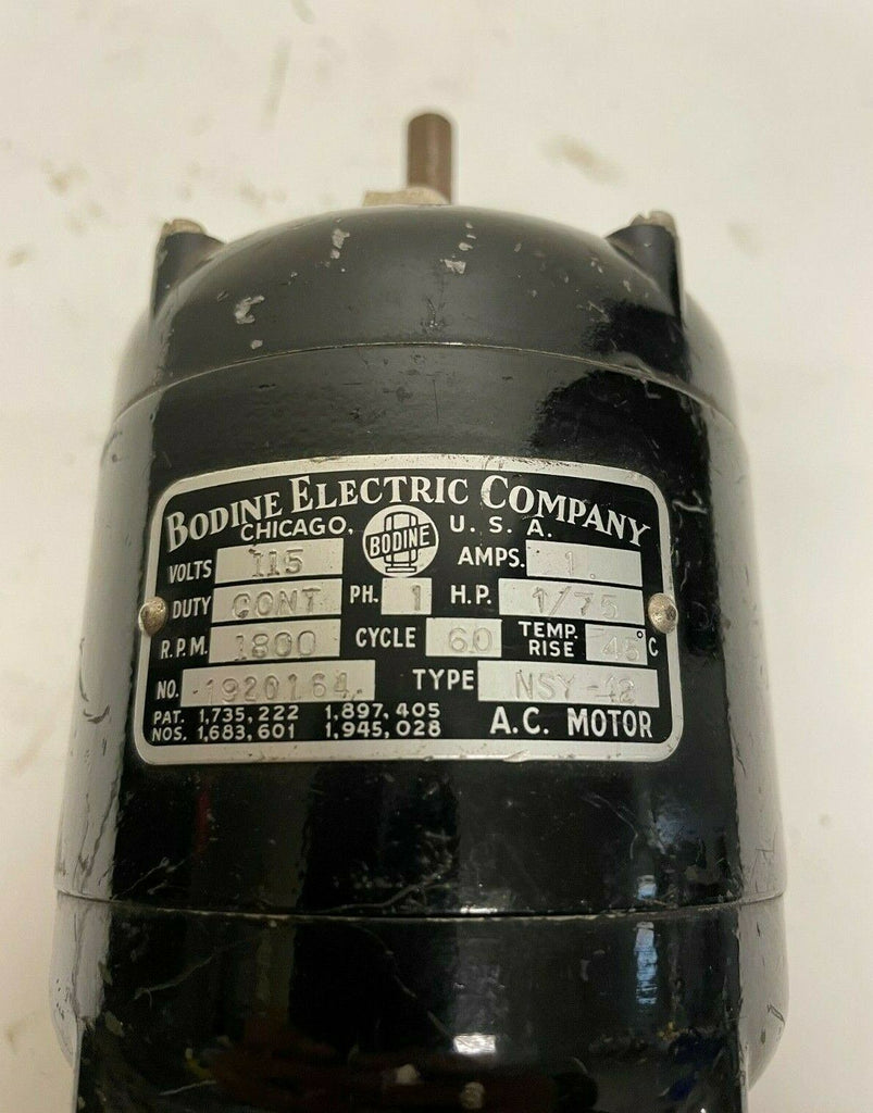 Bodine Electric Speed Reducer Gear motor AC 115V 1/75 HP NSY-12 1800 RPM