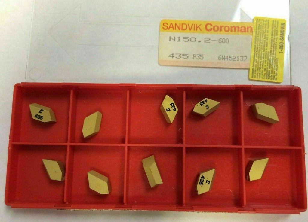 10 Pcs SANDVIK Coromant N150.2 600 435 P35 Grooving Lathe Carbide Inserts