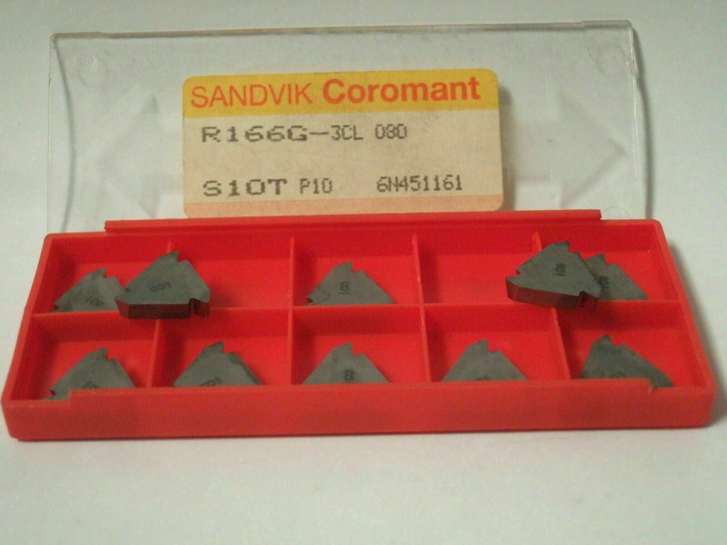 SANDVIK Coromant R166G 3CL 080 S1OT P10 Threading Lathe Carbide Inserts New