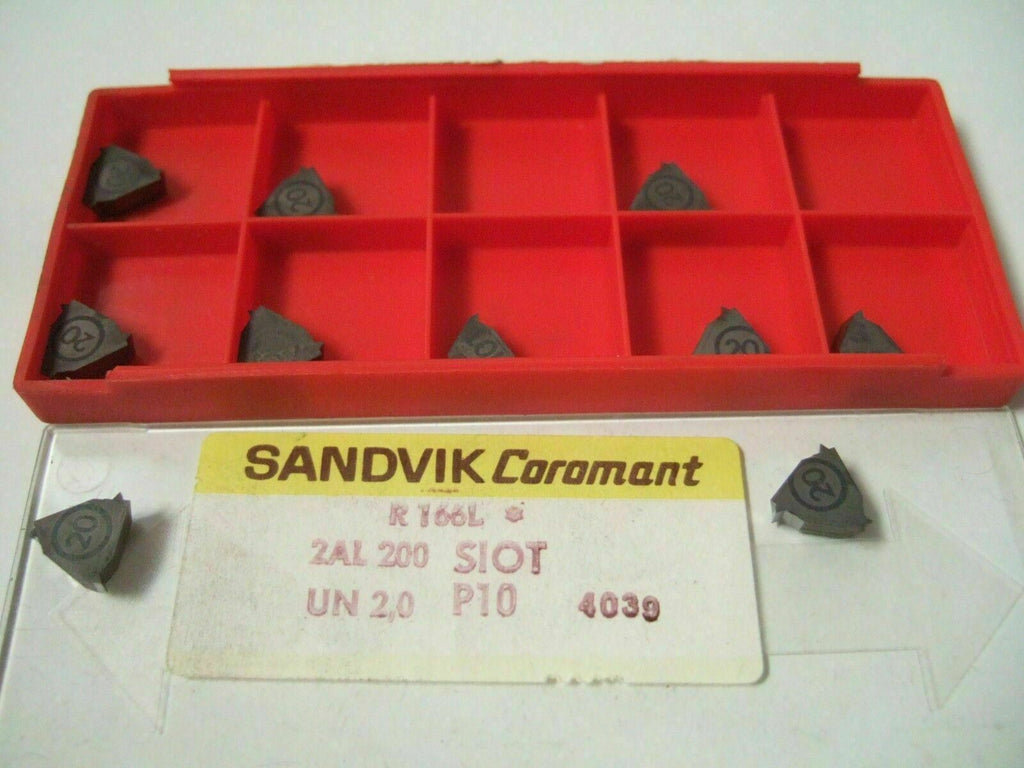 SANDVIK Coromant R166L 2AL 200 SIOT UN 2 0 P10 Threading Lathe Carbide Inserts