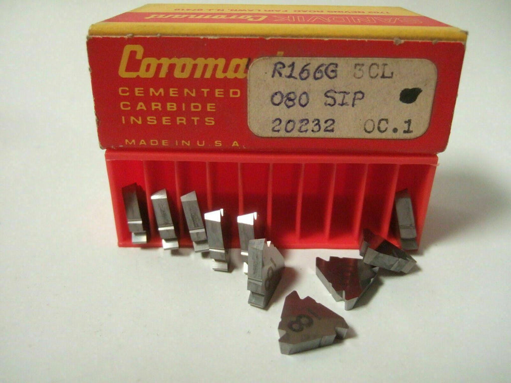 SANDVIK Coromant R166G 3CL 080 SIP 20232 Threading Lathe Carbide Inserts