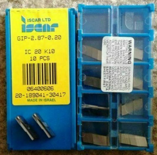 ISCAR GIP 2.87 - 0.20 IC 20 K10 Carbide Inserts Grooving 10 Pcs New Self Grip