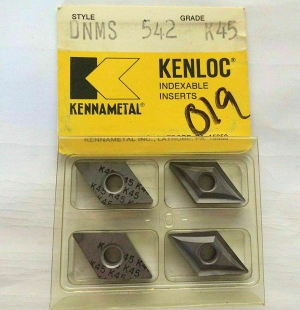 KENNAMETAL KENLOC Indexable DNMS 542 K 45 Lathe Carbide 4 Inserts Mill Cut-Off Free Shipping