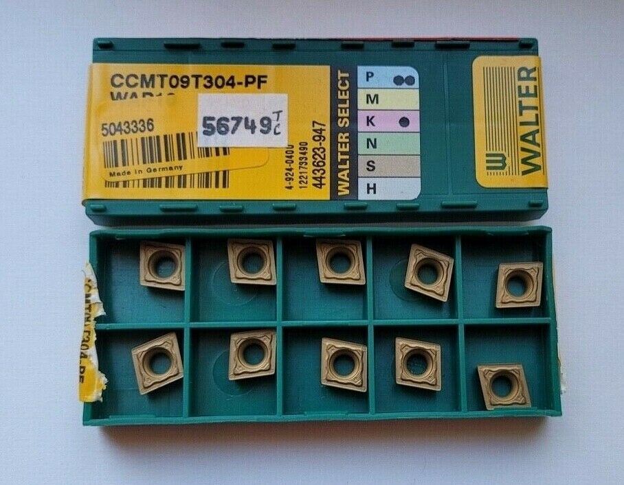 Walter CCMT09T304-PF WAP10 Indexible Carbide Turning Inserts 10 Pcs New