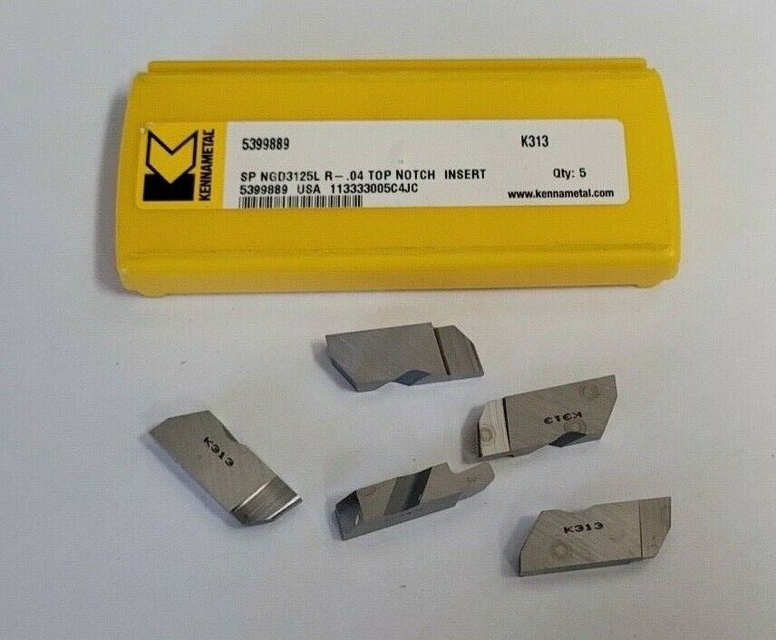 KENNAMETAL 5399889 SP NGD3125L R-.04 K313 Top Notch Carbide Inserts 5 Pcs New