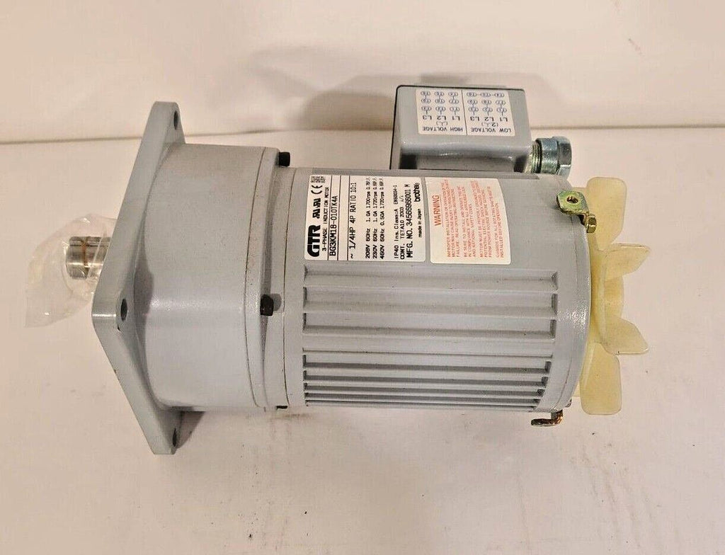 Brother BG3KM18-010TK4A GTR 3 Phase Induction Motor 1/4HP 10:1